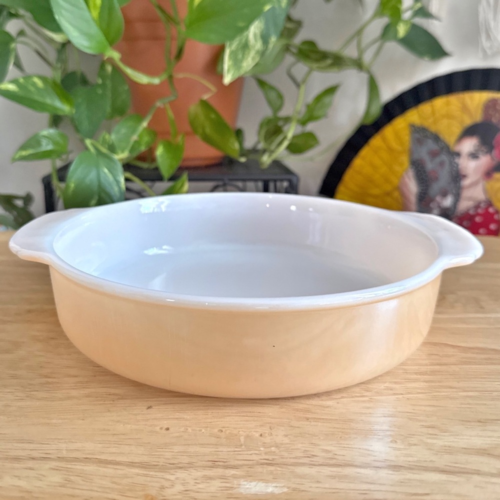 Fire King Anchor Hocking Peach Luster #450 8” Inch Casserole Baking Dish NO LID